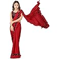NILKANTHVARNI CREATION Kids Girls Lycra Blend Ready To Wear Saree With Unstitched Sequence Blouse Piece (3-4 yrs to 12-13 yrs)