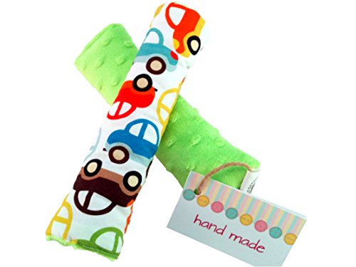 Meg's Handcraft Hand-Made protecting strap pads for pushchair or car seat - 2 pc set (Cars)
