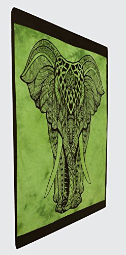 Baumwolle Wandbehang Tapisserie Elefant Gedruckt Poster Größe Boho Decor Throw 42″ x 30″ Zoll - 5