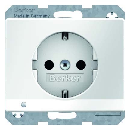 Preisvergleich Produktbild Hager ARSYS - Steckdose SCHUKO LED weißen polarweiß glänzend