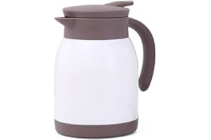 BAIYA Caraffa Termica,Thermos Caffè Bollitore In Acciaio Inox,Teiera Da Caffè Thermos,Thermos A Doppia Parete, Isolata Sotto Vuoto Bollitore (White,600ML)