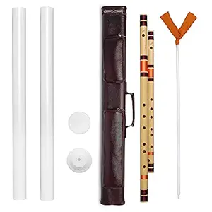 Punam Flutes Combo Set E Base G base in Leather Case With Cleaning Rod