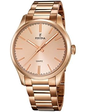 Festina Damen-Armbanduhr XL Analog Quarz Edelstahl beschichtet F16809/1