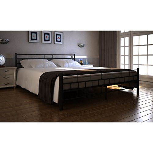 Metal Bed 140 x 200 cm Black Block