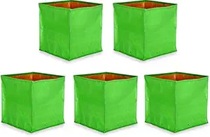 Dharneesh Terrace Gardening 250 GSM HDPE Square Type Grow Bags for Vegetable, Flower Plants (12x12x12-inches/30x30x30 cm) - Pack of 5