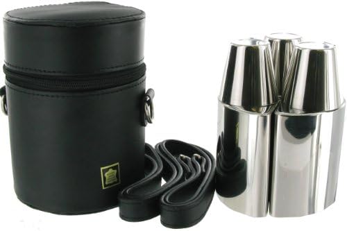 Three Flask Set (12oz) With Leather Case &amp; Strap