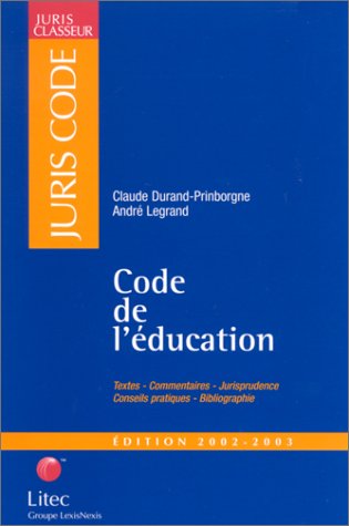 Download Code de l'éducation, édition 2002-2003 (ancienne édition)