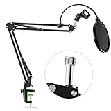 [Denke für dich] Das Paket wird mit einer Tischklemme geliefert, die eine doppelte weiche Matte hat, um Ihre Möbel zu schützen (siehe Bilder) und einen Mikrofonclip für traditionelle dynamische Mikrofone (Sie müssen den Clip nicht verwenden, wenn Sie andere Mikrofone anbringen).