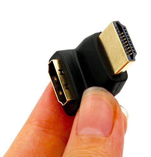 HDMI Winkelstecker 270 Grad Iglatt HDMI Winkeladapter HD 4k High Speed HDMI Stecker auf HDMI Buchse Adapter Winkel Oben und Unten mit vergoldete Kontakte Schwarz - 2