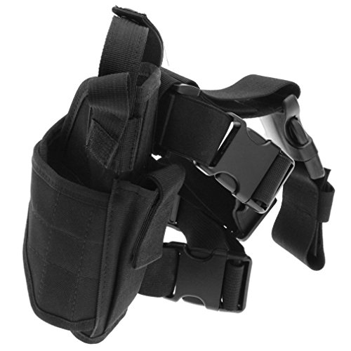 Preisvergleich Produktbild GÜRTELBEFESTIGUNG PISTOLENBEINHOLSTER BEIN Band Holster Pistole Schwarz