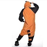 Canberries Damen Herren Jumpsuit Tier Onesie Einhorn Panda Pinguin Giraffe Pyjamas Jumpsuit Anime Cosplay Karneval Kostüm Schlafanzug Erwachsene (XL, Waschbär) -