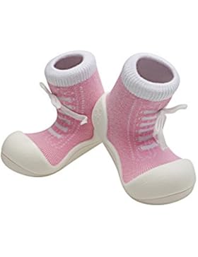 Attipas Sneakers Pink - ergonomische Baby Lauflernschuhe, atmungsaktive Kinder Hausschuhe ABS Socken Babyschuhe...