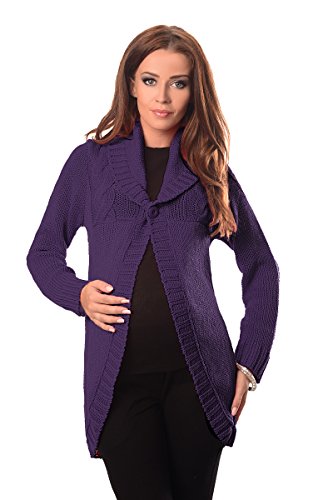 Purpless Maternity Cardigan Sweater 9004 (12/14, Dark Violet)