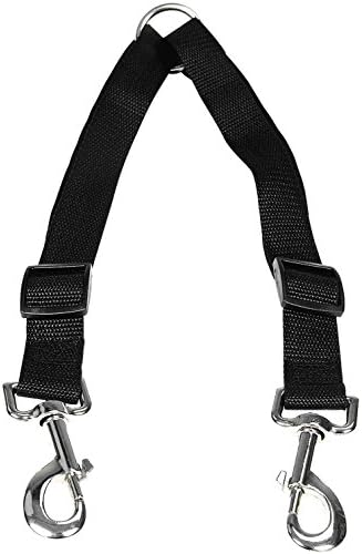 No Tangle Double Dog Leash Coupler, YOTOLI Double Dog Walker - Trainer Leash - Adjustable Two Dogs Splitter Lead (Black)