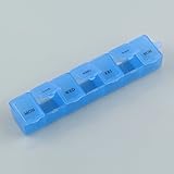 Sannysis Weekly Medicine Storage Organizer Container Case 7 Day Tablet Pill Box Holder (Blue)