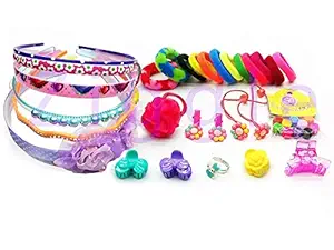 Ziggle Natural Rubber Hair Accessories for Girls, (Multicolour) 30 Pieces