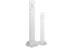 LABBOX KENZIUM – Pack 2 x Probetas Graduadas | 2 volúmenes: 100 y 250 ml | Vidrio Borosilicato 3.3 | Base Hexagonal | Para Laboratorio y Experimentos Escolares