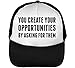 Produktbild You Create Your Opportunities by Asking Them Shakti Gawain Quote Trucker Cap Herren Damen Schwarz weiß Snapback