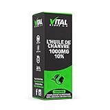 Huile de chanvre VITAL gouttes 1000 mg 10% |10ml | Fabricant britannique | spectre complet | Pur et naturel | Extrait de C02 | Vegan & Végétarien