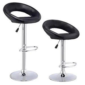 MBTC Smiley Bar Stool Chair In Black (Set Of 2 Pcs)