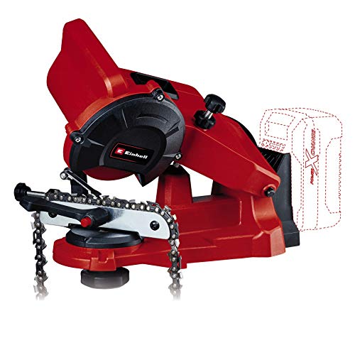 Einhell Affûteuse de chaîne de tronçonneuse sans fil GE-CS 18 Li Solo Système Power X-Change (18V, Dispositif de serrage, Livrée avec 1 meule abrasive) VERSION SOLO LIVRE SANS BATTERIE NI CHARGEUR