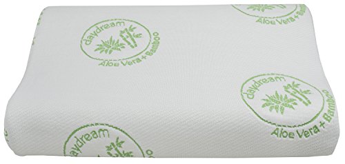 daydream: orthopädisches HWS Nackenstützkissen aus Memory Foam (Maße: 50x40x7/10 cm) + Bezug aus BAMBUS-Stoff mit ALOE VERA (P-01) - 4