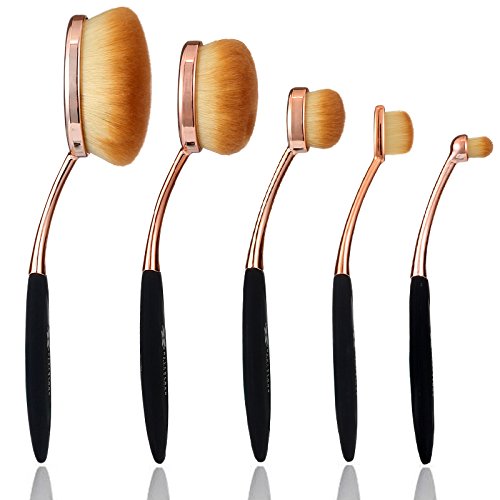 Neverland Oval Make-up Pinsel Set, 5PC / Set Zahnbürste Stil Augenbrauen Pinsel - 2