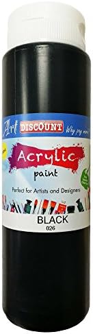 Art Discount Acrylic Paint in 500ml Squeezy Bottles (Black)