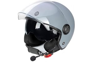 Befast | Rapid Connect - Casco Jet Omologato con Interfono Integrato, Casco Scooter con Ampia Visiera Antigraffio, Casco Moto Jet con Occhialino Parasole a Scomparsa