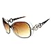 Produktbild Haodou Sonnenbrille Oval Sonnenbrille Weibliche Spiegel PC Rahmen Vintage Brown Großen Rahmen Brillen Für Frauen Unisex