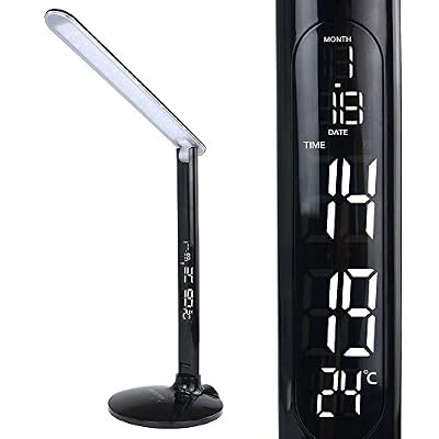 BESTEK Lampe de Bureau LED Moderne Cadeau de Noël avec Interface USB pour Lecture ou Bureau Flexible & Accordable sur Secteur en Couleur Noire [Classe énergétique A+]