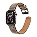 Produktbild Mumuj Armband für Verbindungsadapter Luxury Strap Band für Apple Watch Serie 4 44mm, Leder Uhrenarmband Anpassbare Bequemen Ersatz Armbänder mit Leather Wristband Band (Khaki)