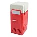 Produktbild finlon Mini Kühlschrank mit Gefrierfach Mini-USB-Kühlschrank Cooler Getränk Drink Dosen Kühler/Wärmer Kühlschrank Laptop PC rot rot
