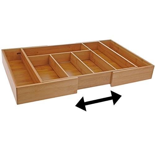 Desconocido 555y27 Besteckkasten aus Bambus, ausziehbar, 28 x 34 cm-40 cm - 2