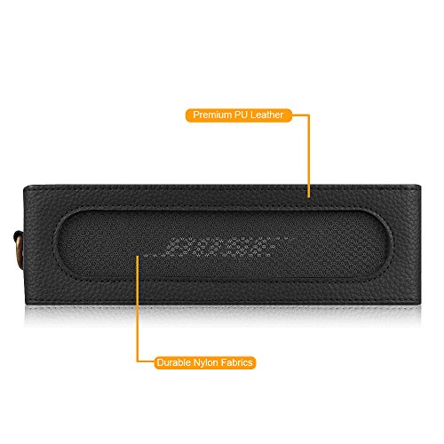 Fintie Bose SoundLink Mini / Mini II Bluetooth Speaker Hülle Abdeckung – Hochwertiges Kunstleder Schutzhülle Tasche Case mit Abnehmbarem Band für Bose SoundlLink Mini 1 / 2 Bluetooth Wireless Speaker, Schwarz - 2