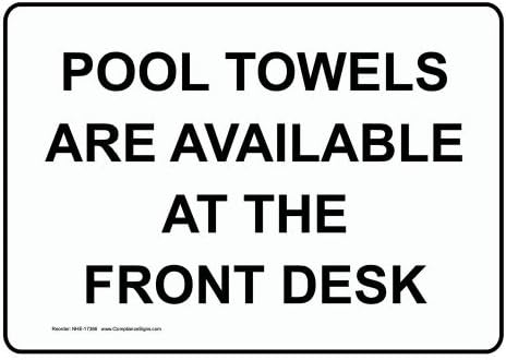 Aluminum Swimming Pool / Spa Sign, 10 x 7 in. with English Text, White