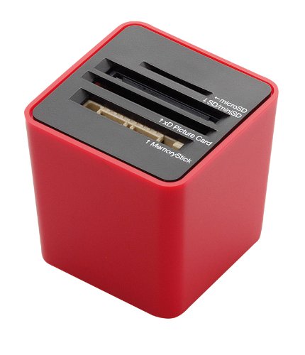 Elecom Card Reader Top Loading USB 2.0 Rot - Kartenleser (USB 2.0, Rot, Windows7, Vista, XP, 2000, Mac OS X 10.0-10.6)