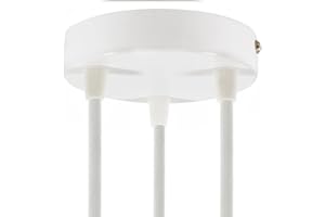 creative cables - Kit Rosace métallique cylindrique à 3 Trous - Conique, Blanc Brillant