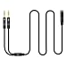 Produktbild Greolph Audio Y Splitter Kabel - Audio Splitter - 3,5mm Male auf 2X Female Nylon Kopfhörer Doppelstecker - Schwarz