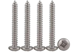 Drenky Viti Legno, M3 x 30mm Viti Autoperforanti In 304 Acciaio Inossidabile 100 pezzi Vite Testa Tonda Bombato a Croce Phillips Filettatura Intera