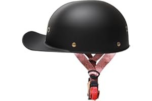 SMILFREE Halbschalenhelm Mit ECE-Zulassung Vintage Motorradhelm Baseball Cap Cruiser Chopper Scooter Helm Herren Retro Motorrad Halbhelm Damen Mofa Helm