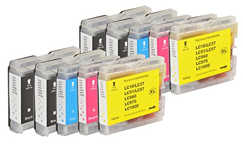 10 Druckerpatronen kompatibel für Brother LC1000 LC970 LC-1000 LC-970 - 2