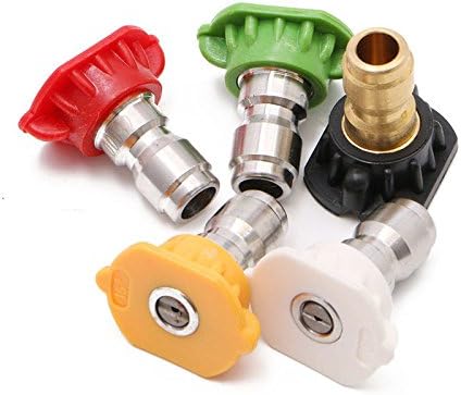 MINGOU 5pcs Pressure Washer Spray Nozzles Tip Set Variety Degrees Quick Connect GPM