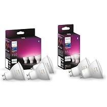 Bombillas Philips Hue LED Inteligentes - Pack 2, Cambio De Color, Compatible Alexa