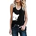 Produktbild Suitray Bluse Übergröße Frauen Mode Süße Katze Muster T-Shirt Ärmellos Tunika Camis-Tops Muskelshirt Crop Tops Sommer Bluse Weste Freizeit Leibchen Mode Mädchen T-Shirt Hemd