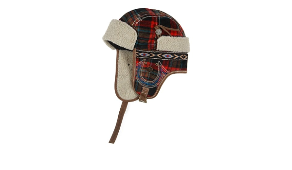 True Religion Aviator Hat Wooley Check 