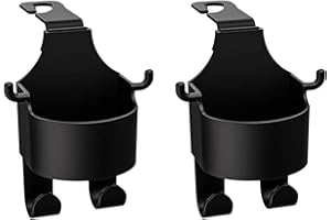 GUSHE Multifunctional Hook for Car Seat Back, Universal Cup Holder For Cars, 2 in 1 Car Hook & Backseat Cup Holder, Portable Seat Cup Holder Hook for Car, Car Seat Headrest Cup Holder with Hooks (2PCS)