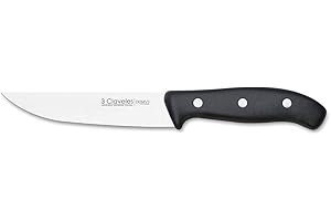 3 Claveles Cuchillo de Cocina, Línea DOMVS, Acero Inoxidable, (Tamaño: 13,5 cm-5,5"), Negro, 13.5 cm - 5.5"