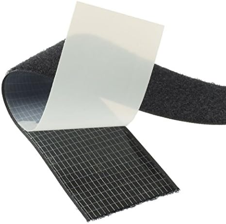 HomeOutdoor® Hook &amp; Loop Tape Extra Strong High Tack Acrylic Self Adhesive Backed - 1m x 20mm - Heavy Duty Sticky Back (Black)