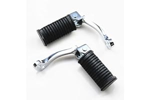 Newland2019 Motorrad Vorne Fußraste Fußstütze Für Suzuki GN125 GN-125 Cafe Racer Old School Vintage, Schwarz